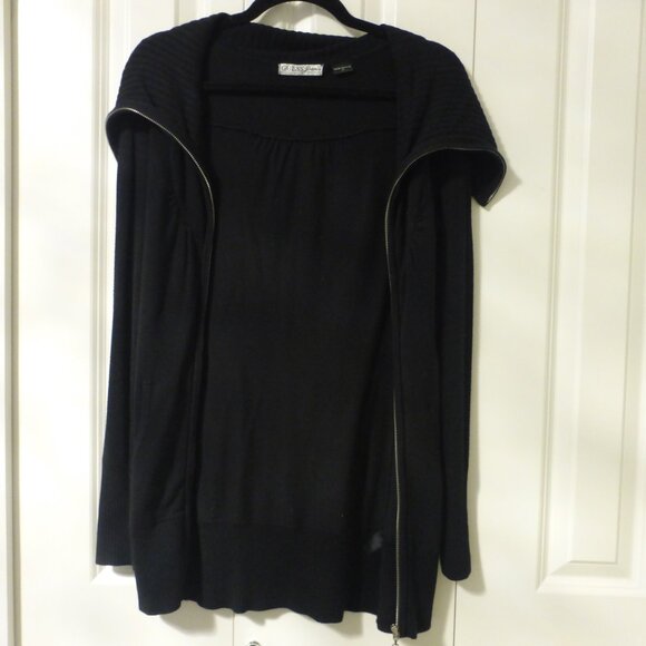 GUESS black long zip up sweater - Picture 5 of 10